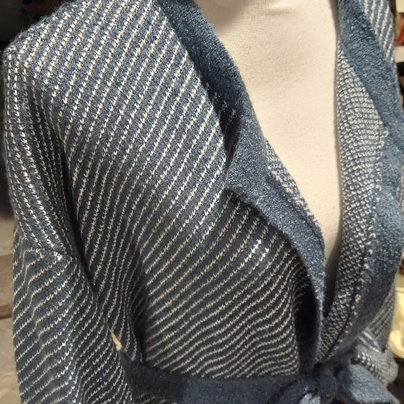 Daisy Fuentes cardigan womens size XL blue and cream - Picture 5 of 6